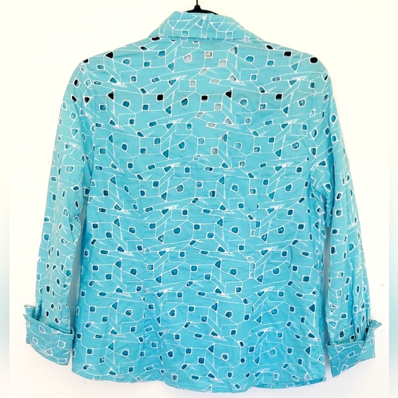 90s/Y2K Savvy by DT Studio Eyelet Button Down Blouse/Jacket - Picture 6 of 7
